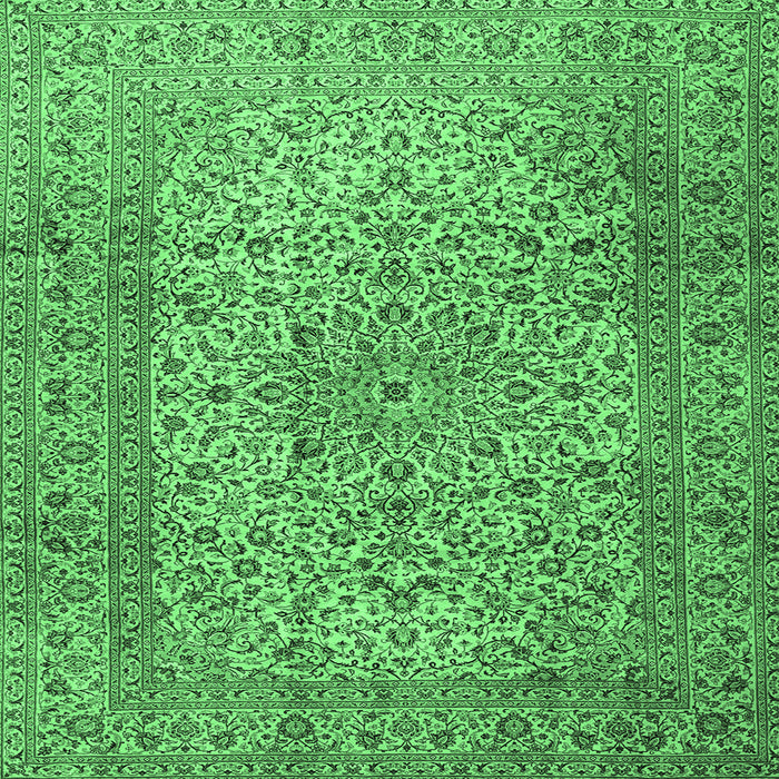 Square Persian Emerald Green Traditional Rug, tr2270emgrn