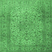 Square Persian Emerald Green Traditional Rug, tr2270emgrn