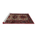 Sideview of Machine Washable Traditional Dark Gold Brown Rug, wshtr2271