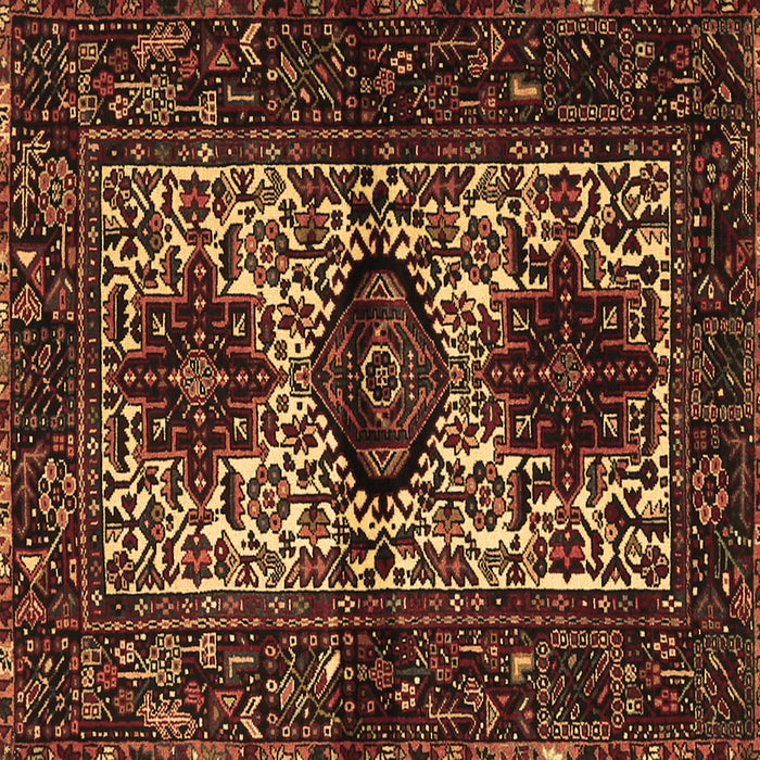 Square Machine Washable Persian Brown Traditional Rug, wshtr2271brn
