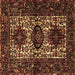 Square Machine Washable Persian Brown Traditional Rug, wshtr2271brn