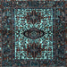 Square Machine Washable Persian Light Blue Traditional Rug, wshtr2271lblu