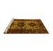 Sideview of Machine Washable Persian Yellow Traditional Rug, wshtr2271yw