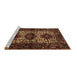 Sideview of Machine Washable Persian Brown Traditional Rug, wshtr2271brn