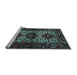 Sideview of Machine Washable Persian Light Blue Traditional Rug, wshtr2271lblu