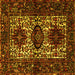 Square Persian Yellow Traditional Rug, tr2271yw