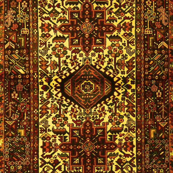 Machine Washable Persian Yellow Traditional Rug, wshtr2271yw