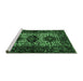 Sideview of Machine Washable Persian Emerald Green Traditional Area Rugs, wshtr2271emgrn