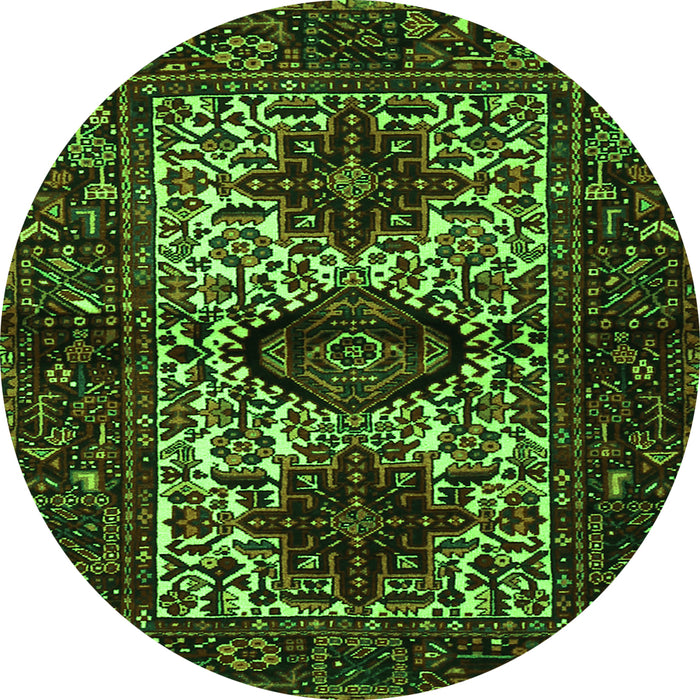 Square Persian Green Traditional Rug, tr2271grn