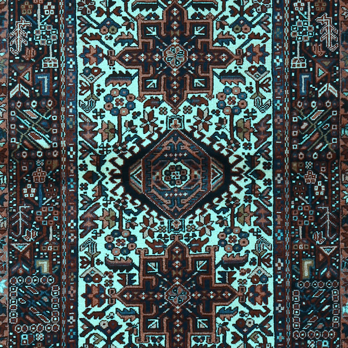Machine Washable Persian Light Blue Traditional Rug, wshtr2271lblu