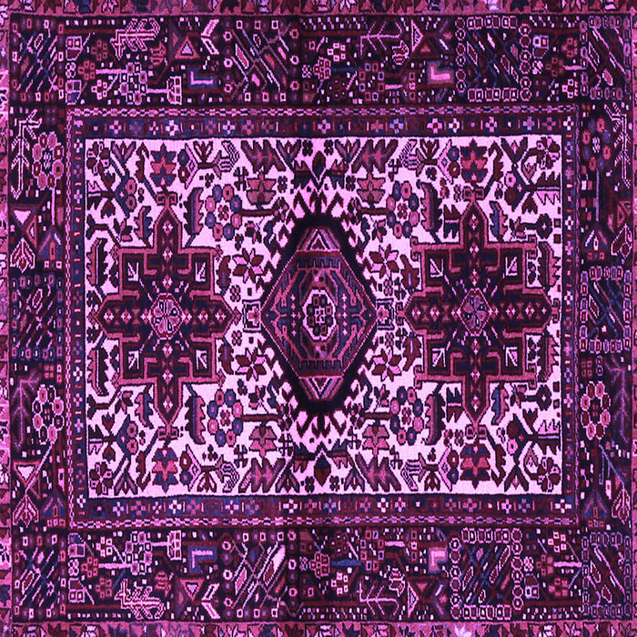 Square Machine Washable Persian Purple Traditional Area Rugs, wshtr2271pur