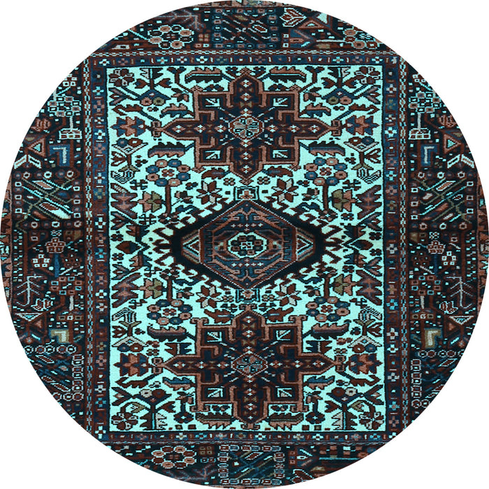 Round Persian Light Blue Traditional Rug, tr2271lblu