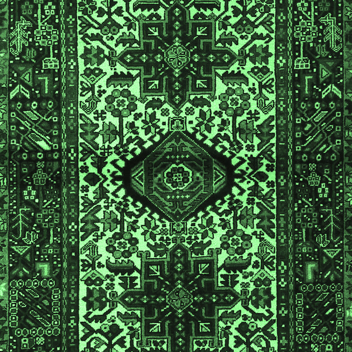 Machine Washable Persian Emerald Green Traditional Area Rugs, wshtr2271emgrn