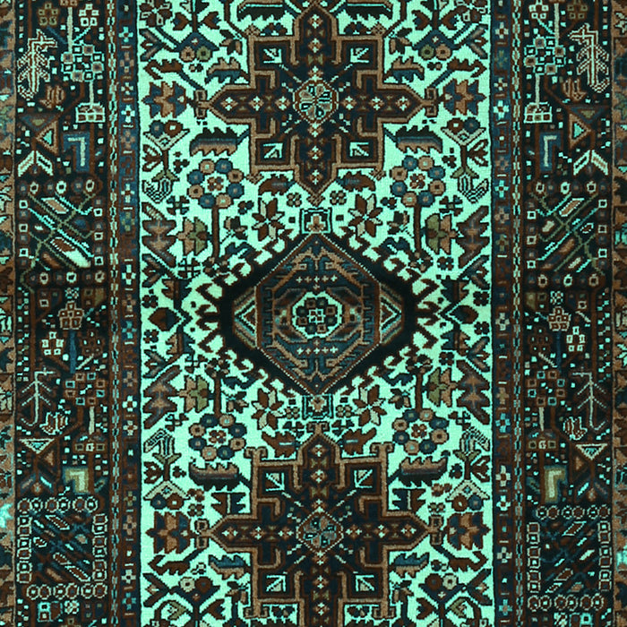 Machine Washable Persian Turquoise Traditional Area Rugs, wshtr2271turq