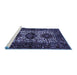 Sideview of Machine Washable Persian Blue Traditional Rug, wshtr2271blu