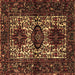 Square Persian Brown Traditional Rug, tr2271brn