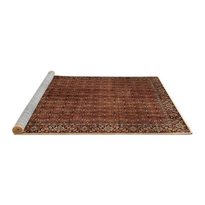 Sideview of Machine Washable Traditional Saffron Red Rug, wshtr2272