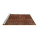 Sideview of Machine Washable Traditional Saffron Red Rug, wshtr2272