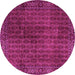 Round Persian Pink Traditional Rug, tr2272pnk