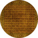 Round Persian Yellow Traditional Rug, tr2272yw