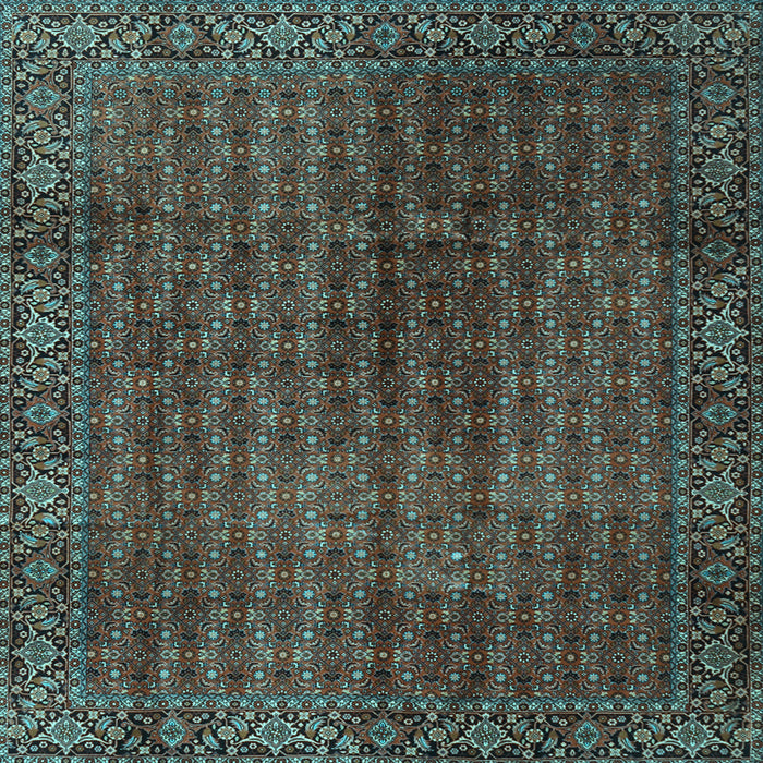 Square Machine Washable Persian Light Blue Traditional Rug, wshtr2272lblu