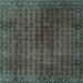 Square Machine Washable Persian Light Blue Traditional Rug, wshtr2272lblu