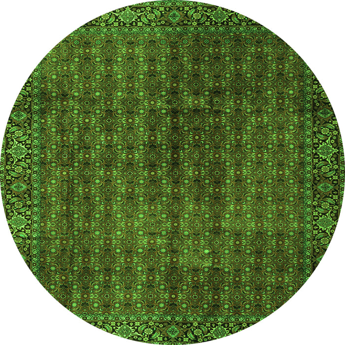 Square Persian Green Traditional Rug, tr2272grn