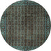 Round Persian Light Blue Traditional Rug, tr2272lblu