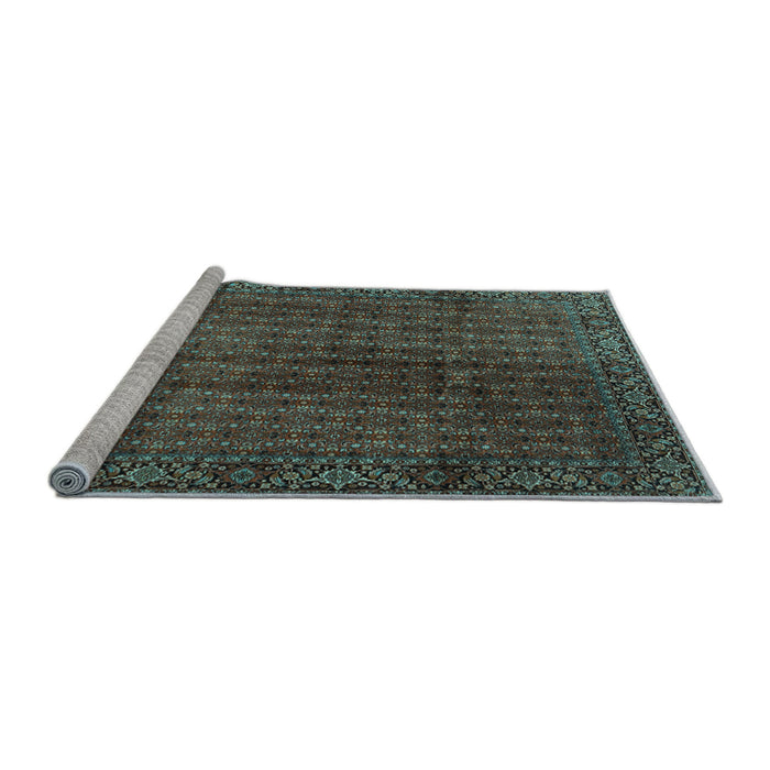 Sideview of Machine Washable Persian Light Blue Traditional Rug, wshtr2272lblu