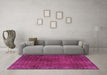 Machine Washable Persian Pink Traditional Rug in a Living Room, wshtr2272pnk