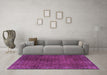 Machine Washable Persian Purple Traditional Area Rugs in a Living Room, wshtr2272pur