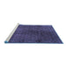 Sideview of Machine Washable Persian Blue Traditional Rug, wshtr2272blu