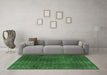 Machine Washable Persian Emerald Green Traditional Area Rugs in a Living Room,, wshtr2272emgrn