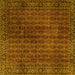 Square Machine Washable Persian Yellow Traditional Rug, wshtr2272yw