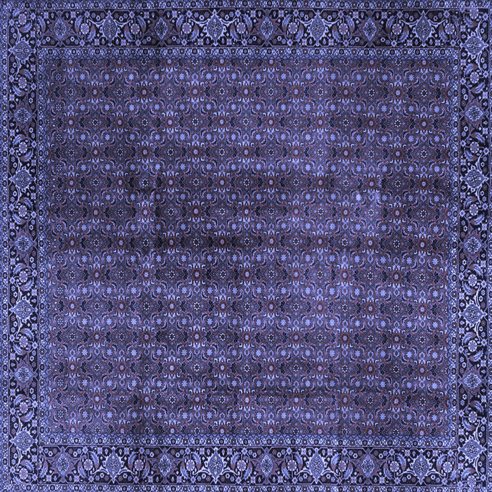 Square Machine Washable Persian Blue Traditional Rug, wshtr2272blu