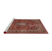 Sideview of Machine Washable Traditional Orange Salmon Pink Rug, wshtr2273