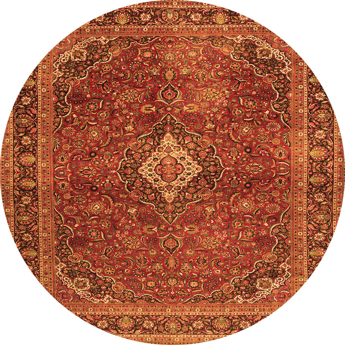 Machine Washable Persian Orange Traditional Area Rugs, wshtr2273org