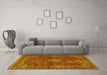 Machine Washable Persian Yellow Traditional Rug in a Living Room, wshtr2273yw