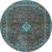 Round Persian Light Blue Traditional Rug, tr2273lblu