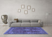 Machine Washable Persian Blue Traditional Rug in a Living Room, wshtr2273blu