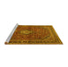 Sideview of Machine Washable Persian Yellow Traditional Rug, wshtr2273yw