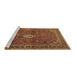 Sideview of Machine Washable Persian Brown Traditional Rug, wshtr2273brn