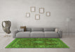 Machine Washable Persian Green Traditional Area Rugs in a Living Room,, wshtr2273grn