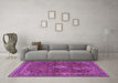 Machine Washable Persian Purple Traditional Area Rugs in a Living Room, wshtr2273pur