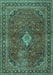 Machine Washable Persian Turquoise Traditional Area Rugs, wshtr2273turq