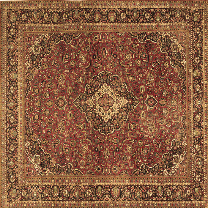 Square Machine Washable Persian Brown Traditional Rug, wshtr2273brn