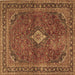 Square Machine Washable Persian Brown Traditional Rug, wshtr2273brn