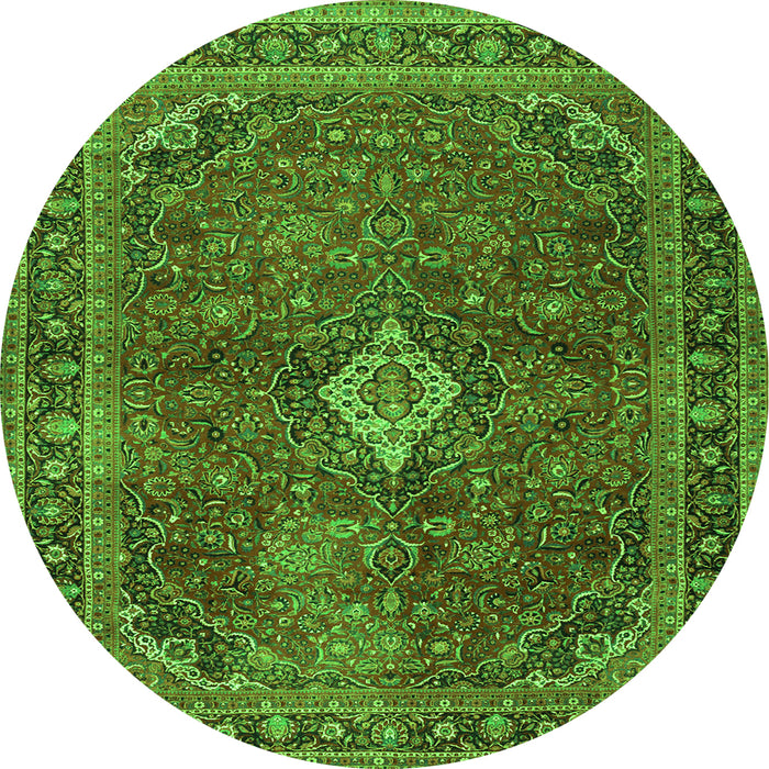 Square Persian Green Traditional Rug, tr2273grn