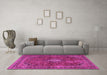 Machine Washable Persian Pink Traditional Rug in a Living Room, wshtr2273pnk