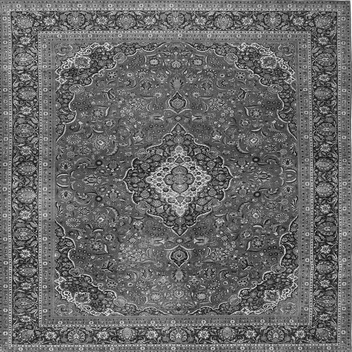 Round Machine Washable Persian Gray Traditional Rug, wshtr2273gry